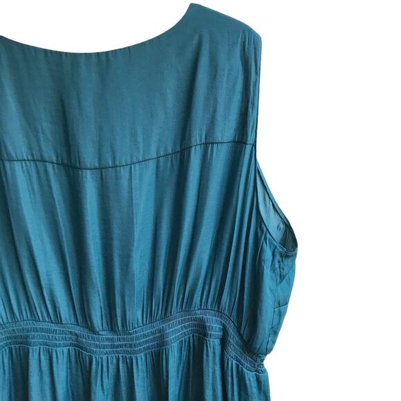 Loralette Embroidered Insert Sleeveless Top Size 3X NWT Teal Blue Boho Tank - Picture 7 of 14